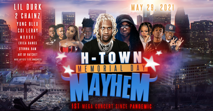 H-Town Memorial Day Mayhem: Lil Durk, 2 Chainz, Yung Bleu & Coi Leray at Toyota Center